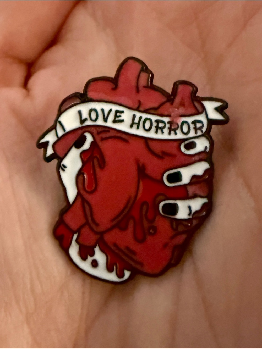Nw I Love Horror Anatomical Heart Enamel Pin Lapel Brooch Goth Whimsigoth